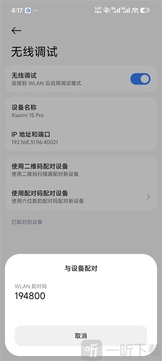 输入配对码