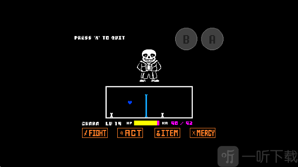 sans_bluebone地图中的蓝色和白色骨刺
