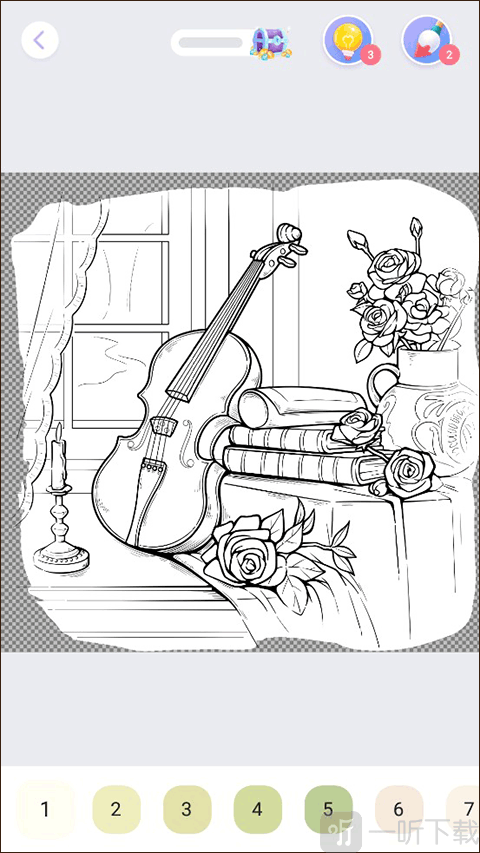 乐涂数字填色界面数字区域展示