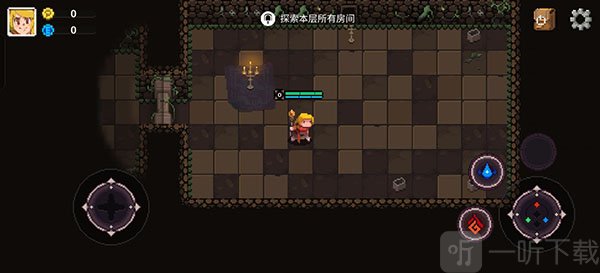 元素地牢探索与战斗场景展示