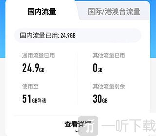 和我信流量详细信息页面