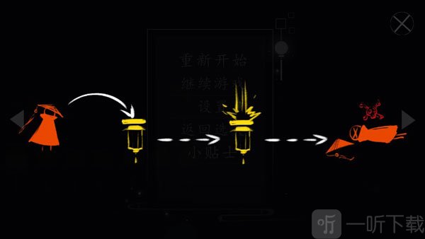 黄色灯笼危险提示示意