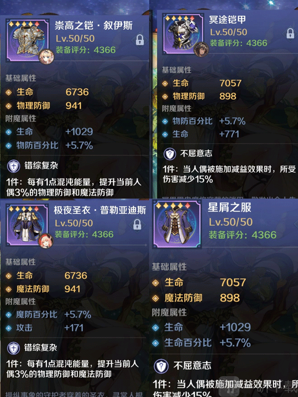 复苏的魔女防具类型及属性图