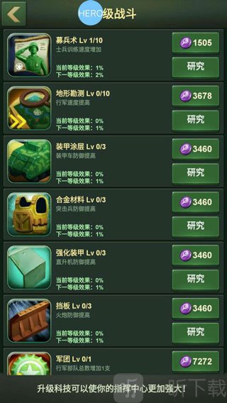 兵人大战募兵术科研界面