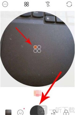 B612咔叽圆形拼图拍摄界面