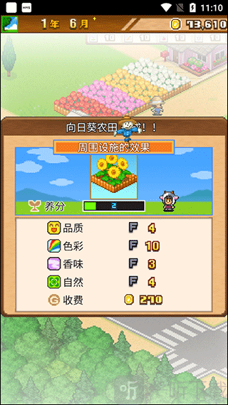 像素牧场物语花簇种植完成效果