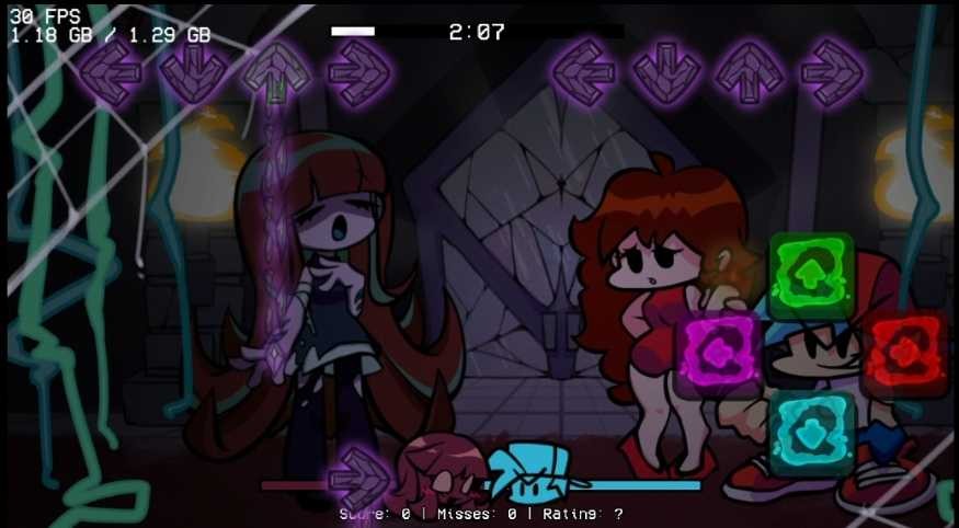 FNF午夜怪谈节奏对战界面展示