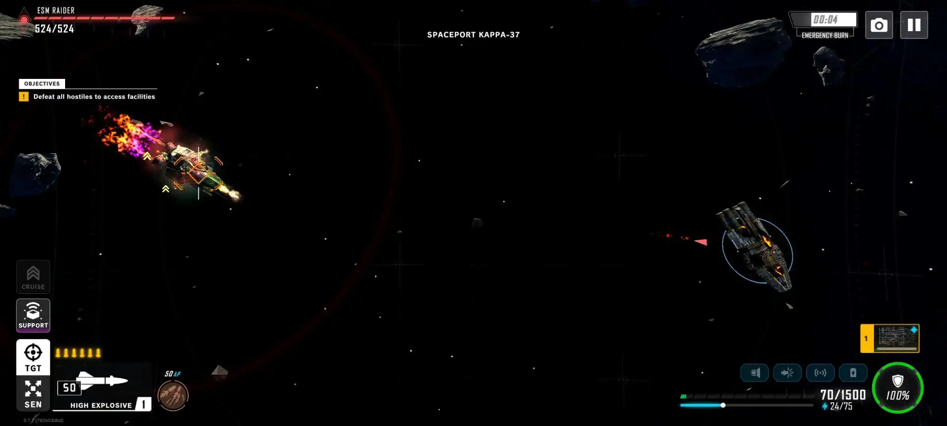弹道星际太空战舰操作界面