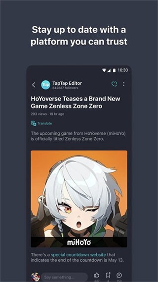 TapTap国际版游戏平台首页界面展示