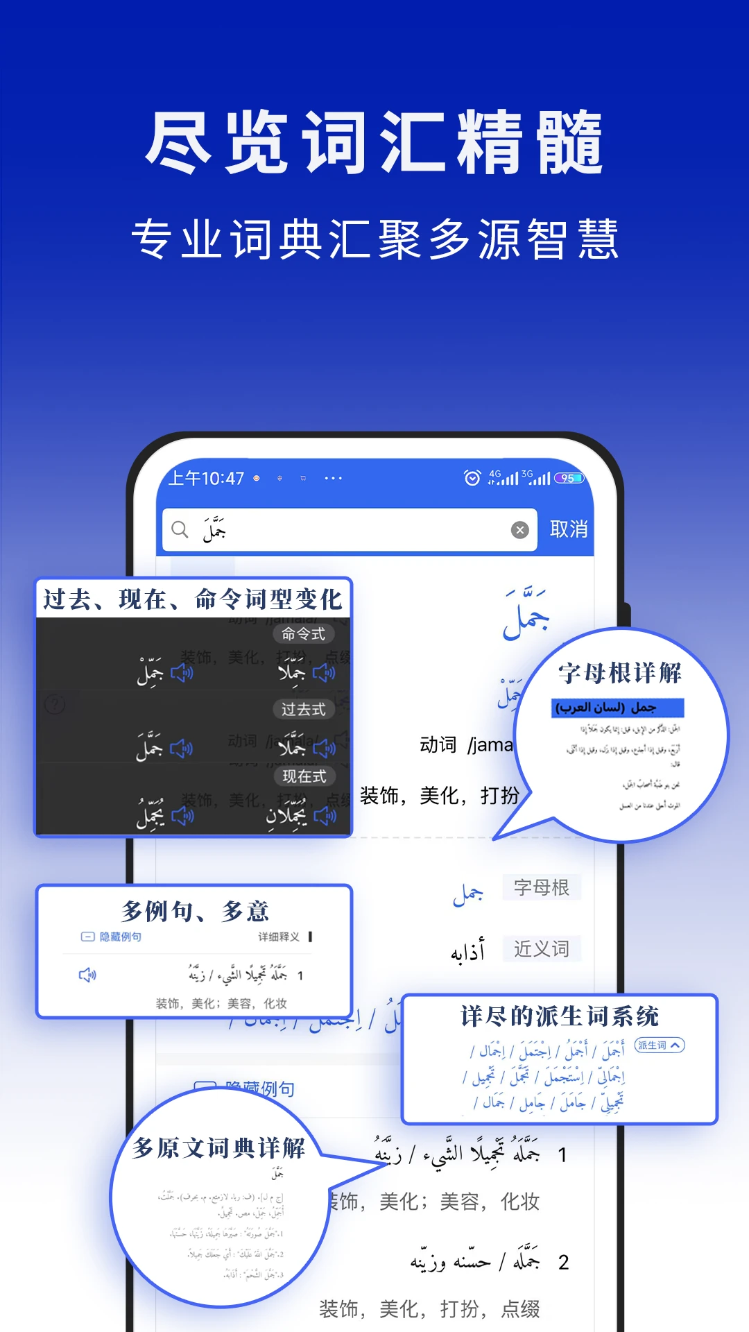 麦阿尼阿汉词典词汇查询功能页面展示