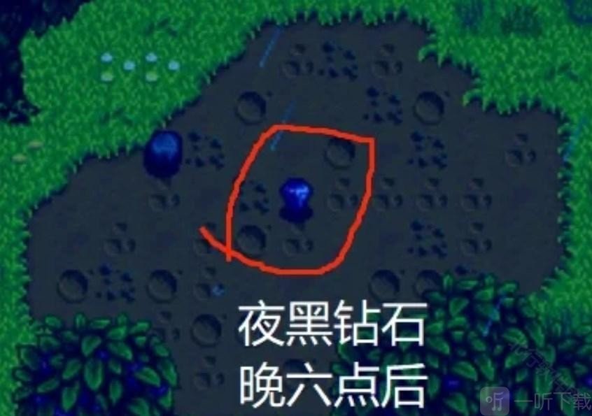星露谷物语里奇赛德村夜黑钻石刷新位置