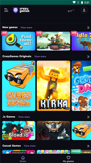 crazygames中文游戏平台界面展示