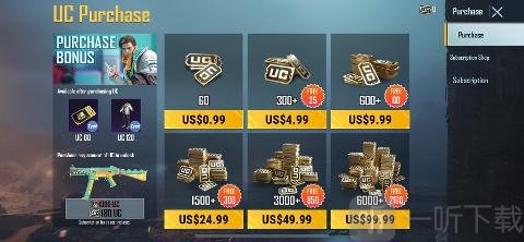 PUBGMOBILE商城充值界面