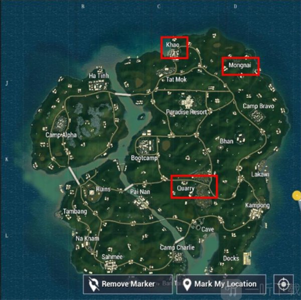 PUBG雨林地图推荐点位