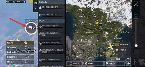 绝地求生国际服兼容版跳伞界面