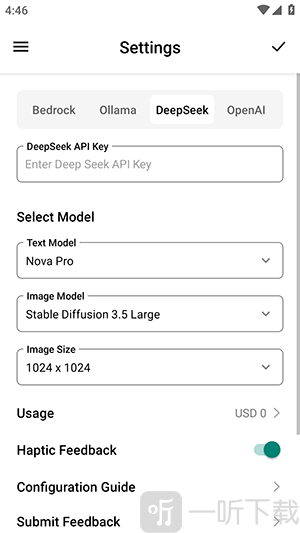 SwiftChat设置API URL和密钥界面