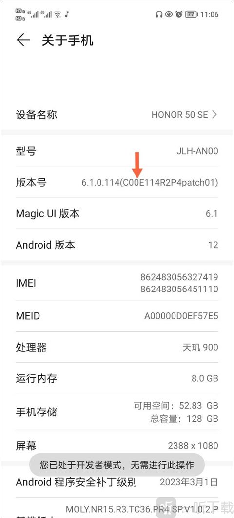 手机开发者模式开启界面