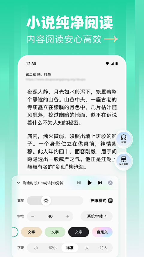 阅坊小说阅读界面