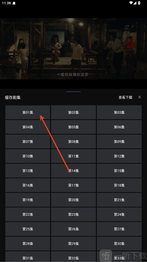 闪影视界app选择集数下载页面