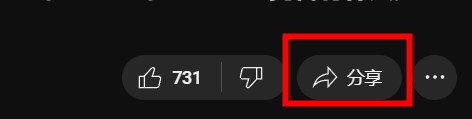 YouTube视频分享功能界面