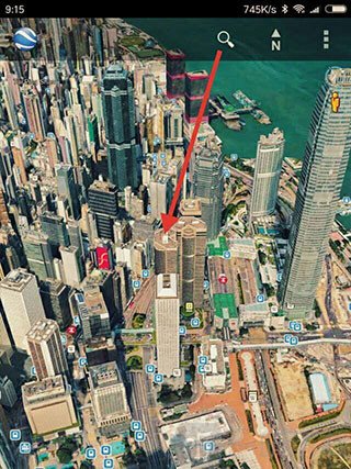 earth地图放大查看位置详情界面截图