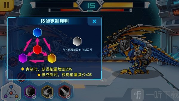 机甲斗兽场三技能克制关系