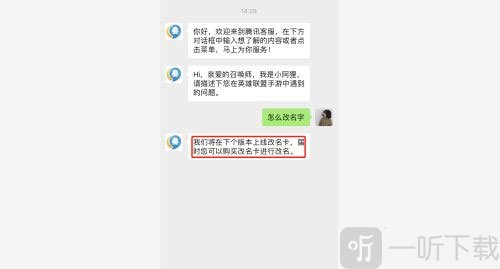 英雄联盟手游改名卡说明界面