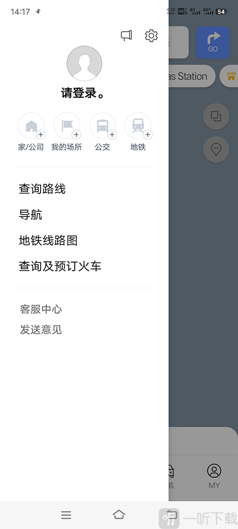 NAVER地图中文显示效果界面
