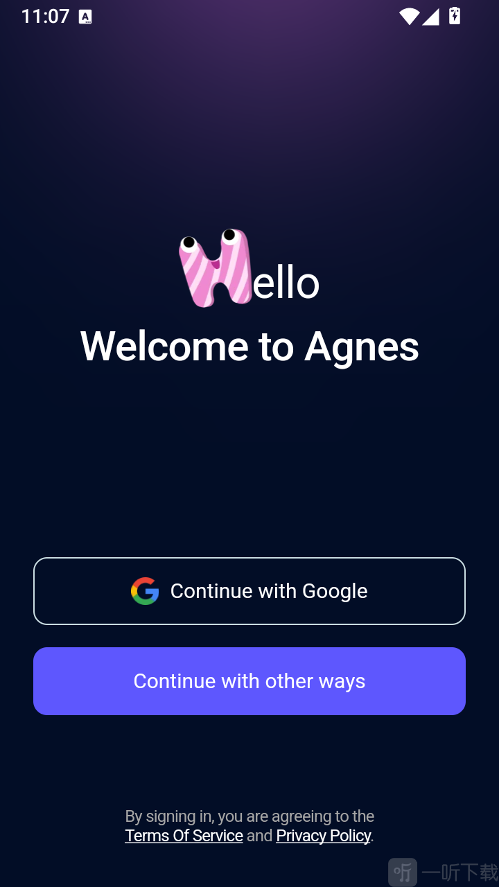 Agnes登录方式选择界面