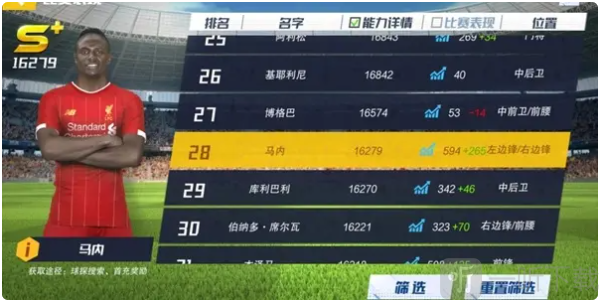 最佳11人马内球员介绍