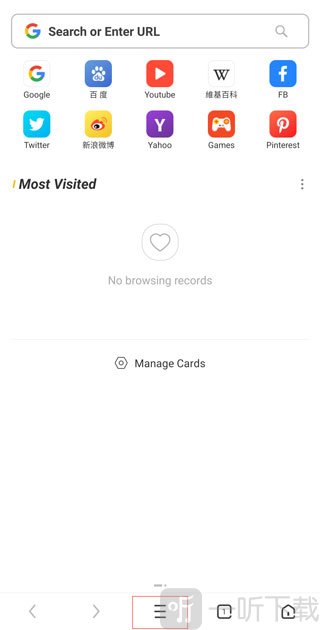 UCBrowser打开菜单