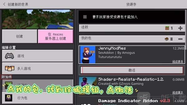 珍妮冒险附加件激活