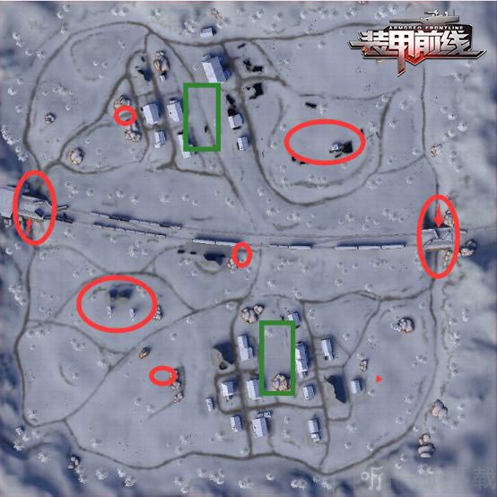 装甲前线冰雪之地地图桥洞与安全点位