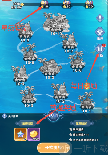 指尖像素城0.1折纵横航路三星闯关界面
