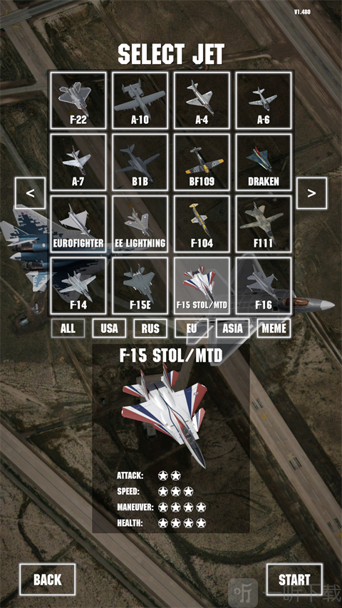 喷气式战斗机Jet Attack Move F15 STOL MTD战机属性图鉴