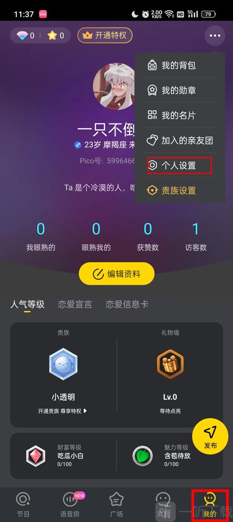 PicoPico语音进入设置页面