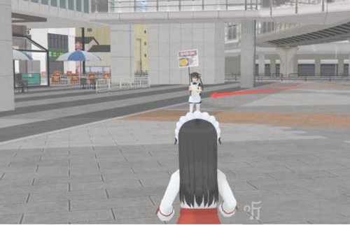 少女都市靠近女性NPC近身互动游戏画面