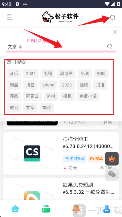 松子软件资源APP软件详情页面
