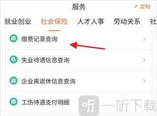 江苏人社App社保缴费记录查询页面