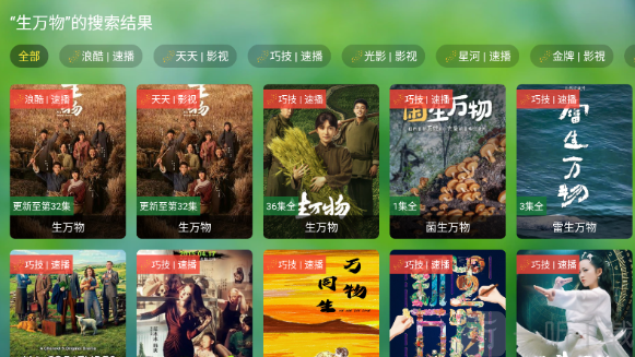 干货TV电视盒子播放源选择界面