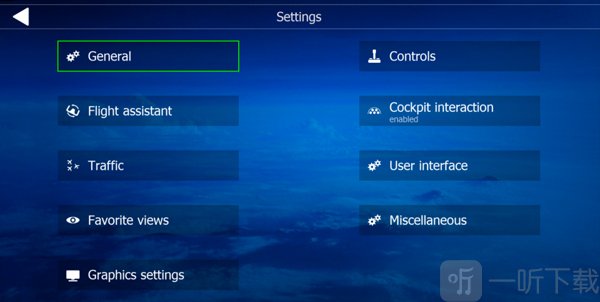 全球航空飞行汉化版User Interface设置界面