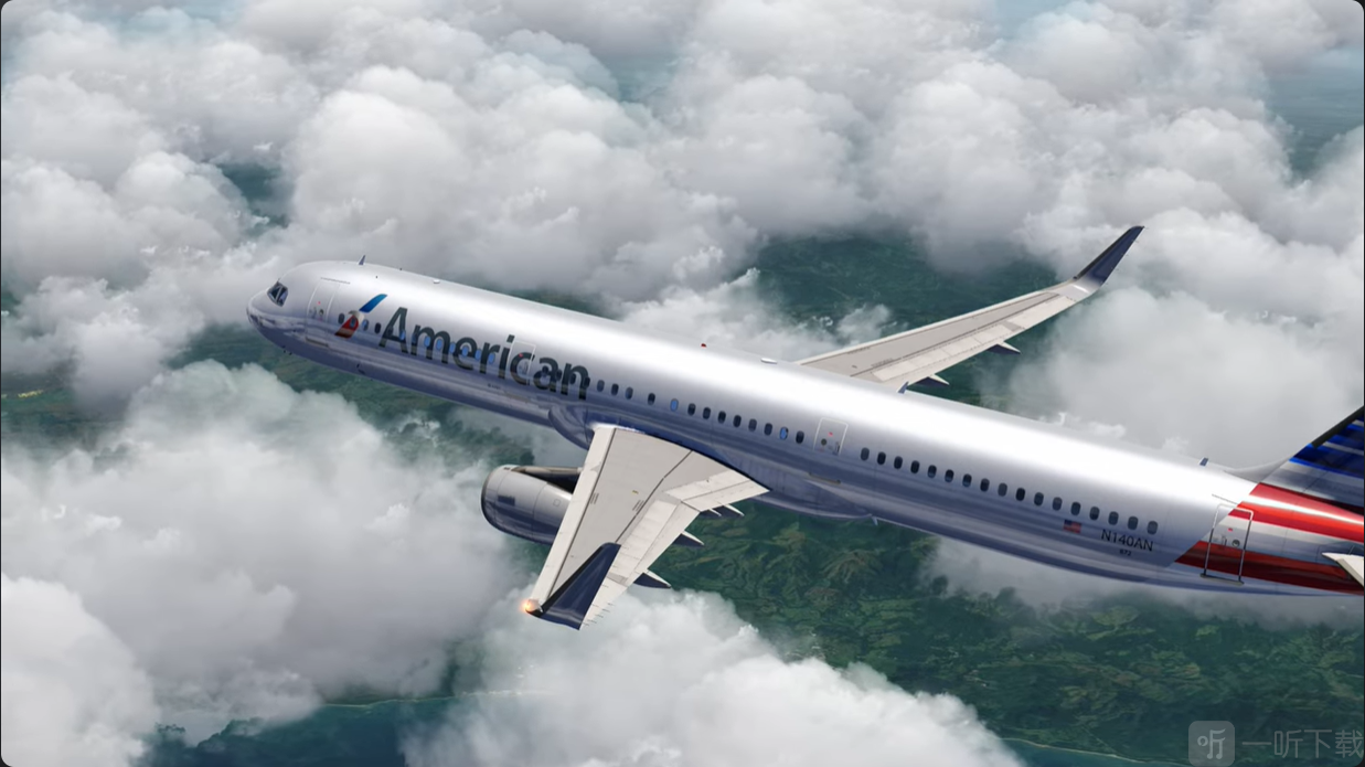 全球航空飞行汉化版高空航线飞行画面