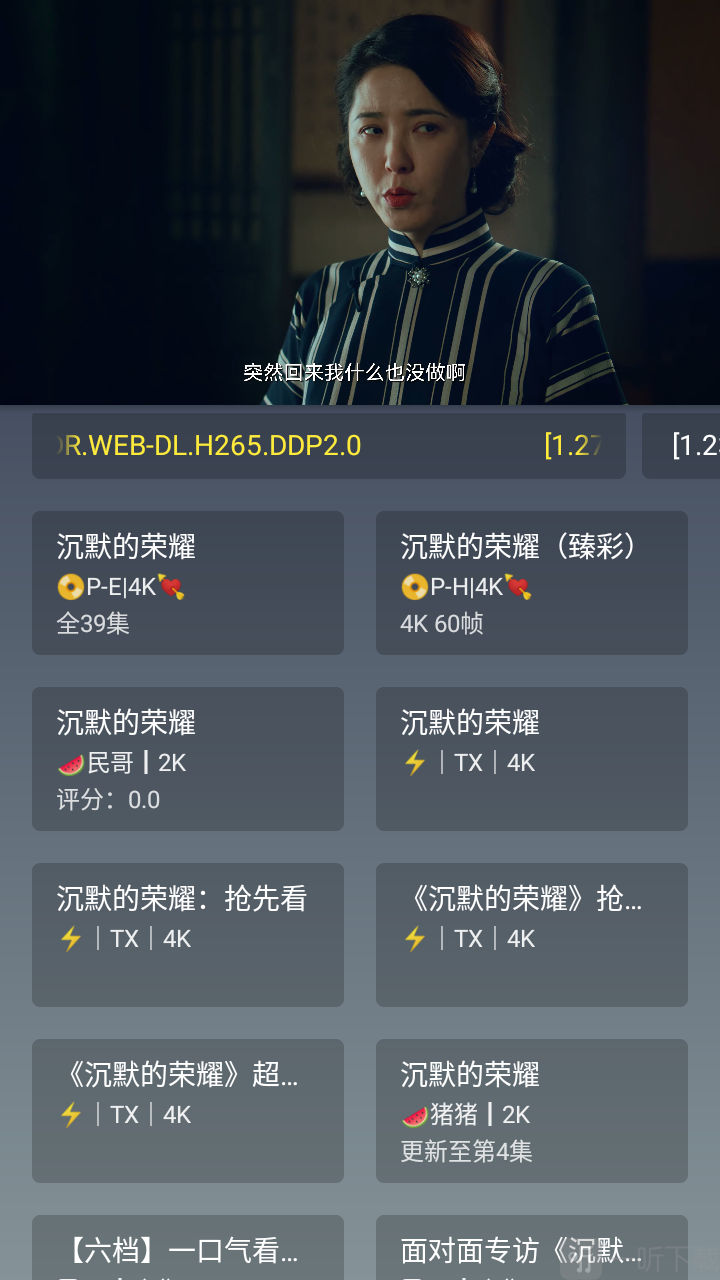 黑白4K软件切换影视播放源界面