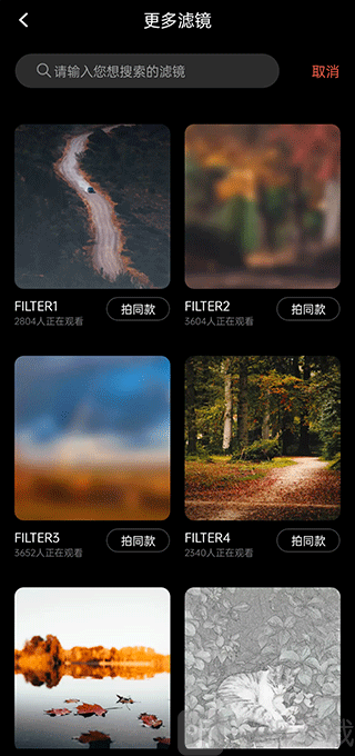 Dazz相机2.4.4滤镜列表界面