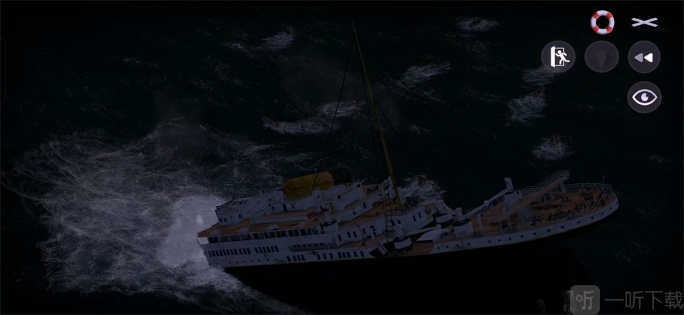 撞击冰山沉船失败画面