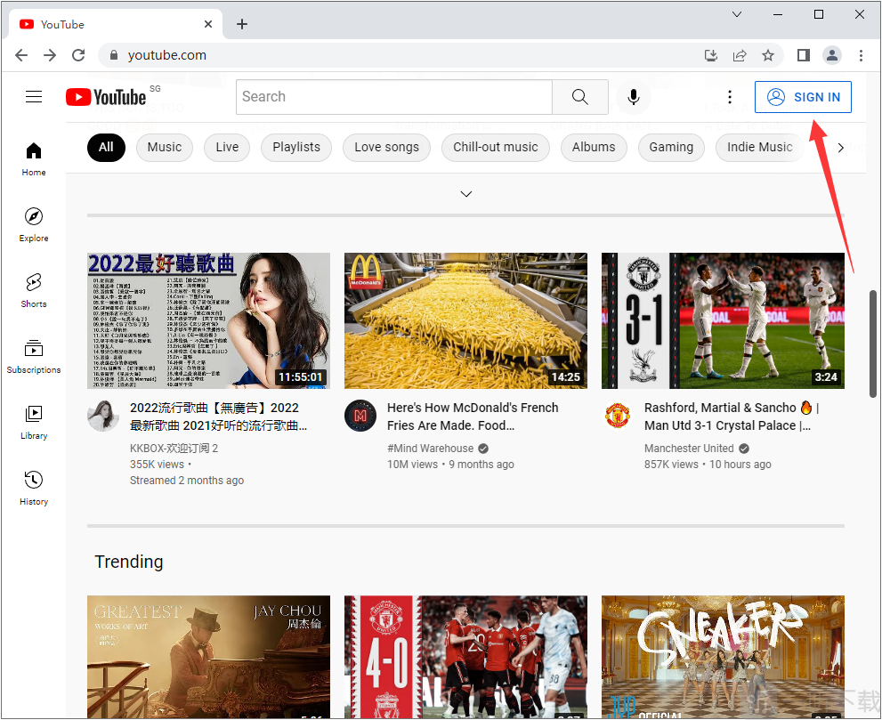 YouTube官网账号登录页面