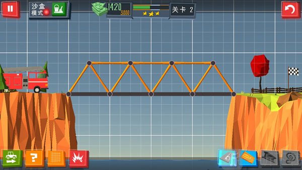 桥梁建造者手机版第2关桥梁搭建参考