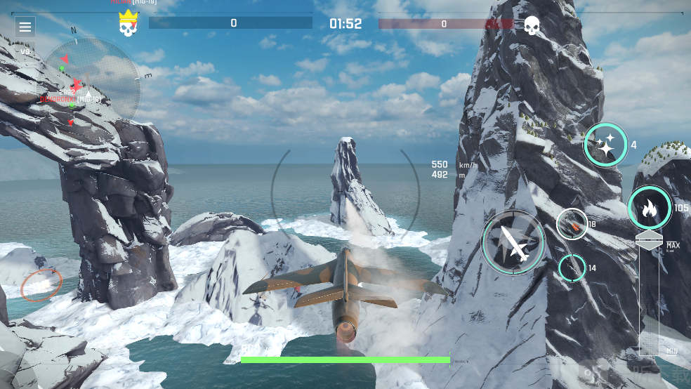 空战2空战PvP躲避攻击与山体障碍场景