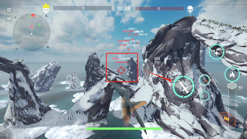 空战2空战PvP攻击敌方战机战斗画面