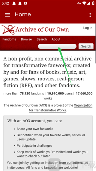 AO3搜索功能界面